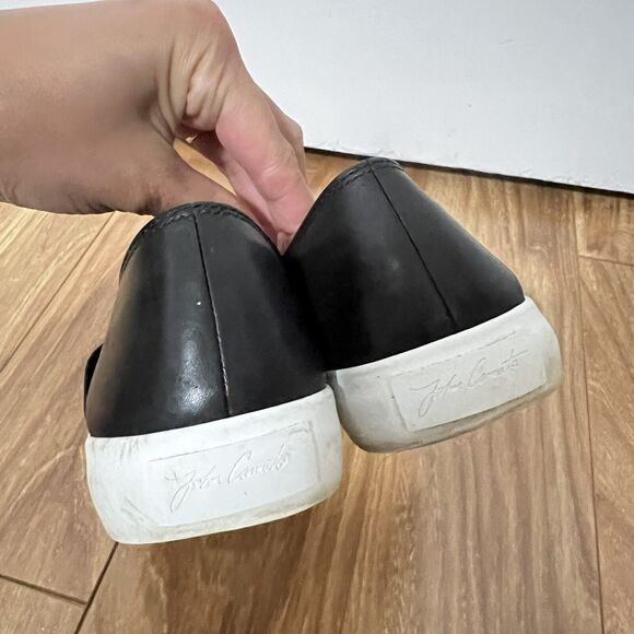 VC John Camuto Sneakers size 8 Women’s Black Leather Floral Embellished Slip On - Picture 5 of 9